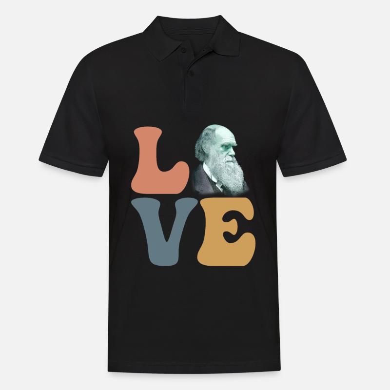 Charles Darwin Evolutionstheorie Atheist - Männer Poloshirt - Schwarz