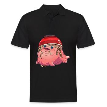 Kawaii Blob Fish Ramen Nouilles Cuisine Japonaise - Polo Homme - noir - Devant - Kai (181cm)