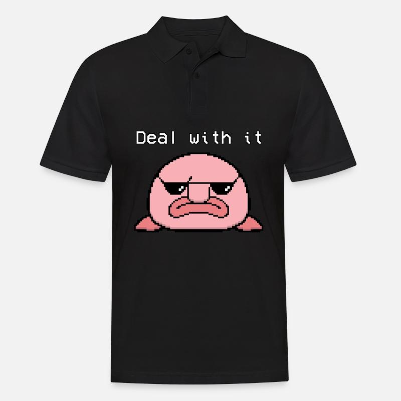 Blobfisch-Pixel - Männer Poloshirt - Schwarz