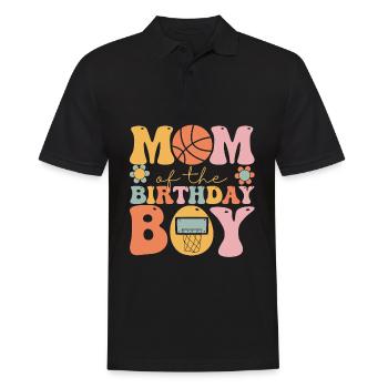 Basketball-Mama Groovy - Männer Poloshirt - Schwarz - Vorne - Kai (181cm)