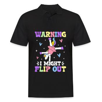 Lustige Gymnastik Turner Cartwheel - Männer Poloshirt - Schwarz - Vorne - Kai (181cm)