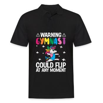 Gymnastik Cartwheel Girl - Männer Poloshirt - Schwarz - Vorne - Kai (181cm)