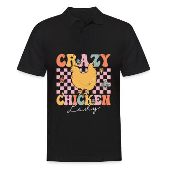 Groovy Chicken Girl Farmer - Men's Polo Shirt - black - Front - Kai (181cm)