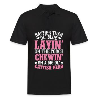 Southern Slang Entspannungsland - Männer Poloshirt - Schwarz - Vorne - Kai (181cm)