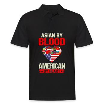 Asiatisch-amerikanische US-Flagge - Männer Poloshirt - Schwarz - Vorne - Kai (181cm)