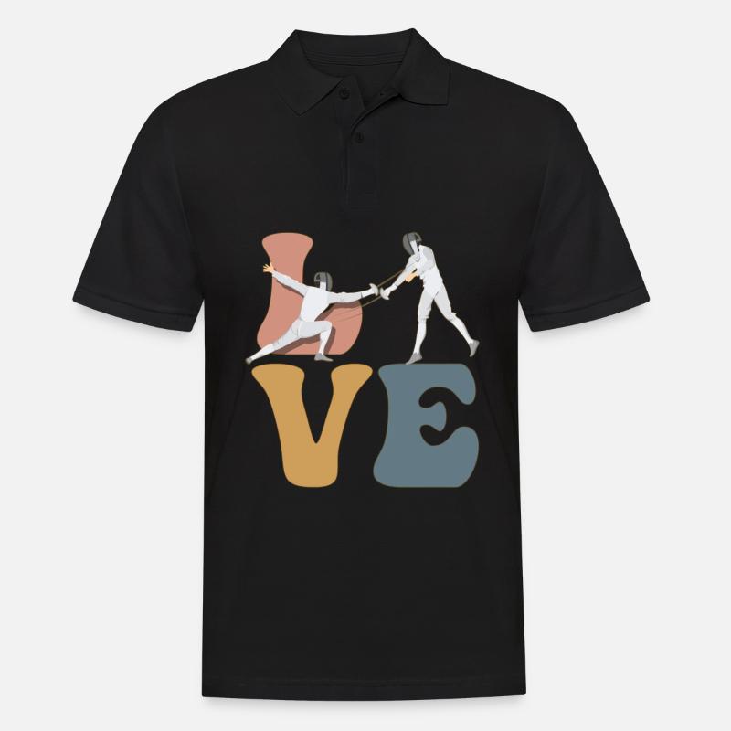 Fechten Fechter Florett Säbel - Männer Poloshirt - Schwarz