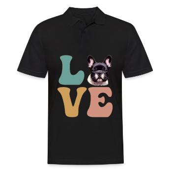 Bouledogue français Frenchie amoureux des chiens - Polo Homme - noir - Devant - Kai (181cm)