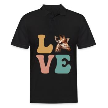 Safari des amoureux des animaux du zoo des girafes - Polo Homme - noir - Devant - Kai (181cm)