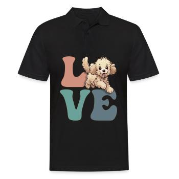 Golden Doodle Goldendoodle Hundeliebhaber - Männer Poloshirt - Schwarz - Vorne - Kai (181cm)