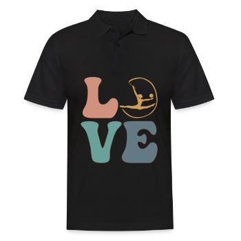 Turnerin Gymnastik Cheerleading - Männer Poloshirt - Schwarz - Vorne - Kai (181cm)