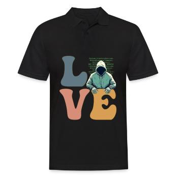 Hacker Hacking Cybersicherheit Anonym - Männer Poloshirt - Schwarz - Vorne - Kai (181cm)