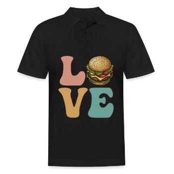 Hamburger Cheeseburger - Männer Poloshirt - Schwarz - Vorne - Kai (181cm)