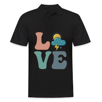 Meteorologie Wetterfrosch Meteorologe - Männer Poloshirt - Schwarz - Vorne - Kai (181cm)