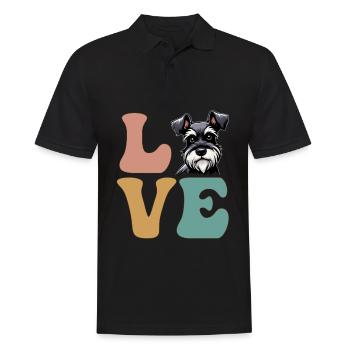 Zwergschnauzer Hundeliebhaber - Männer Poloshirt - Schwarz - Vorne - Kai (181cm)