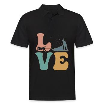 Mushing Schlittenhund Schlittenhundeführer - Männer Poloshirt - Schwarz - Vorne - Kai (181cm)
