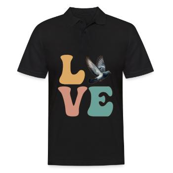Pigeon Bird - Men's Polo Shirt - black - Front - Kai (181cm)