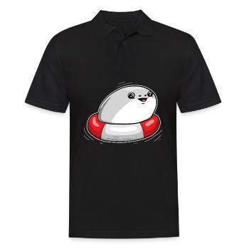 Sacabambaspis Fish Meme Swimming Swimmer - Men's Polo Shirt - black - Front - Kai (181cm)