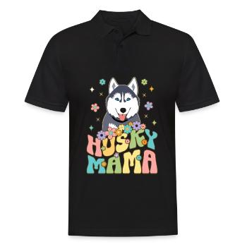 Groovy Sibérien Husky Maman Femelle Chien Chérie - Polo Homme - noir - Devant - Kai (181cm)