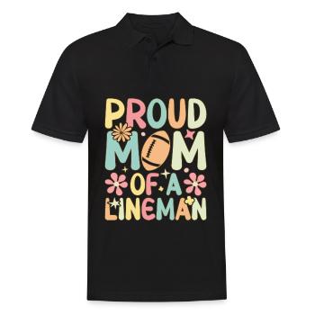 Groovy Football Lineman Mom - Men's Polo Shirt - black - Front - Kai (181cm)