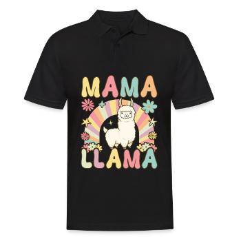Groovy Alpaka Mama - Männer Poloshirt - Schwarz - Vorne - Kai (181cm)