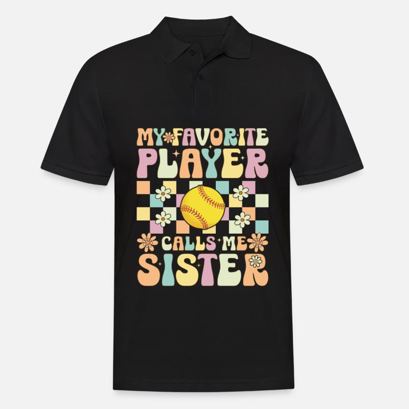 Softball-Schwester - Männer Poloshirt - Schwarz