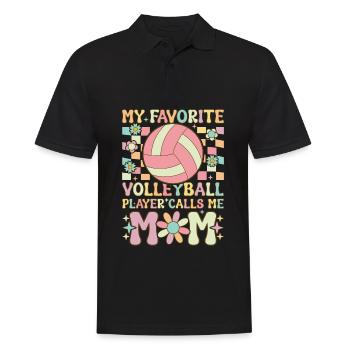 Volleyball Mom - Men's Polo Shirt - black - Front - Kai (181cm)