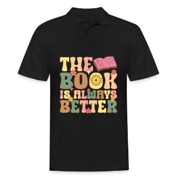 Groovy Book Reader - Men's Polo Shirt - black - Front - Kai (181cm)