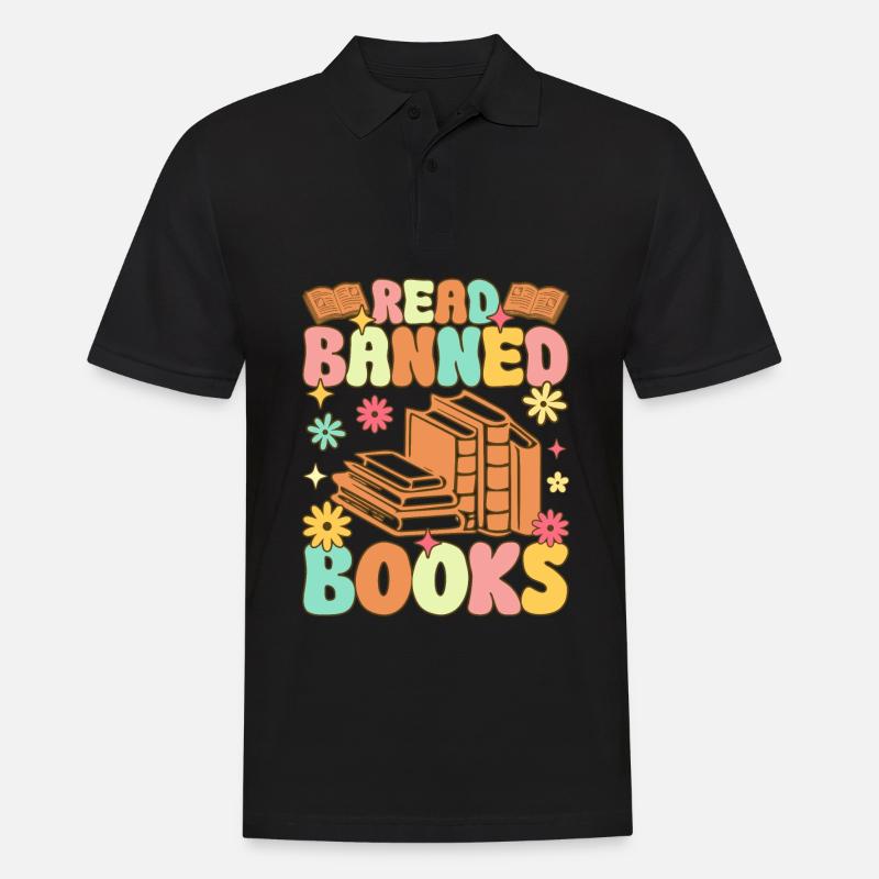 Groovy Book Reader Buch lesen - Männer Poloshirt - Schwarz