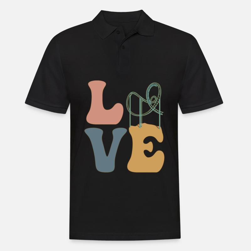 Parc d’attractions LOVE Roller Coaster - Polo Homme - noir