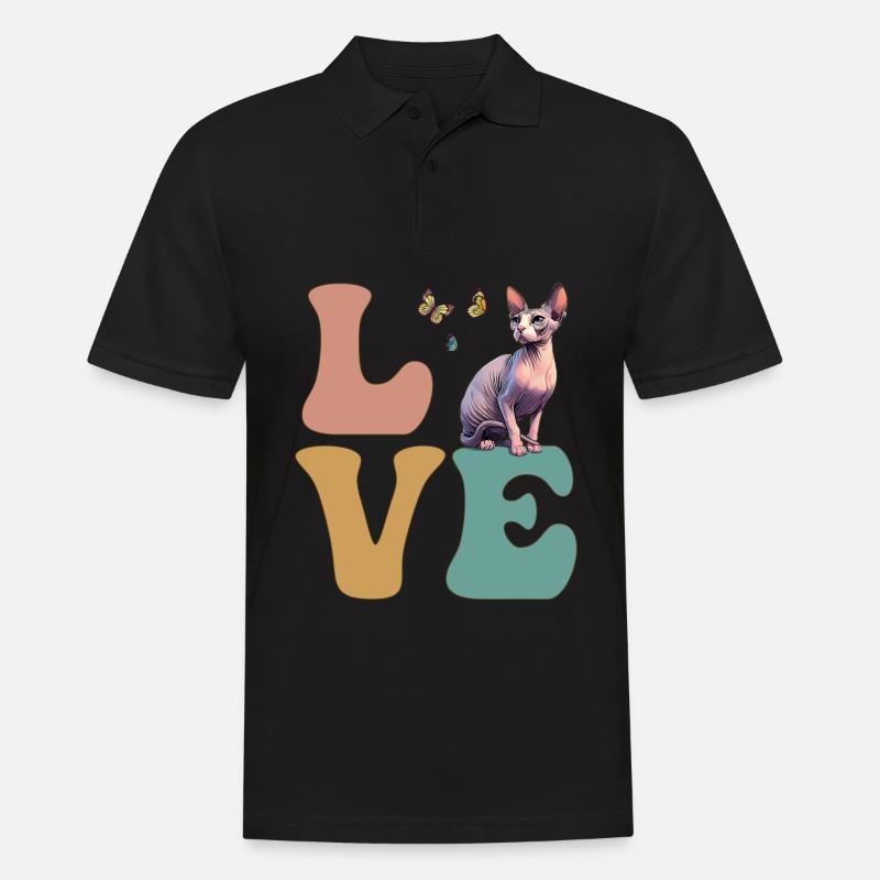 LIEBE Sphynx-Katze - Männer Poloshirt - Schwarz