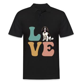 LIEBE Springer Spaniel Hund - Männer Poloshirt - Schwarz - Vorne - Kai (181cm)