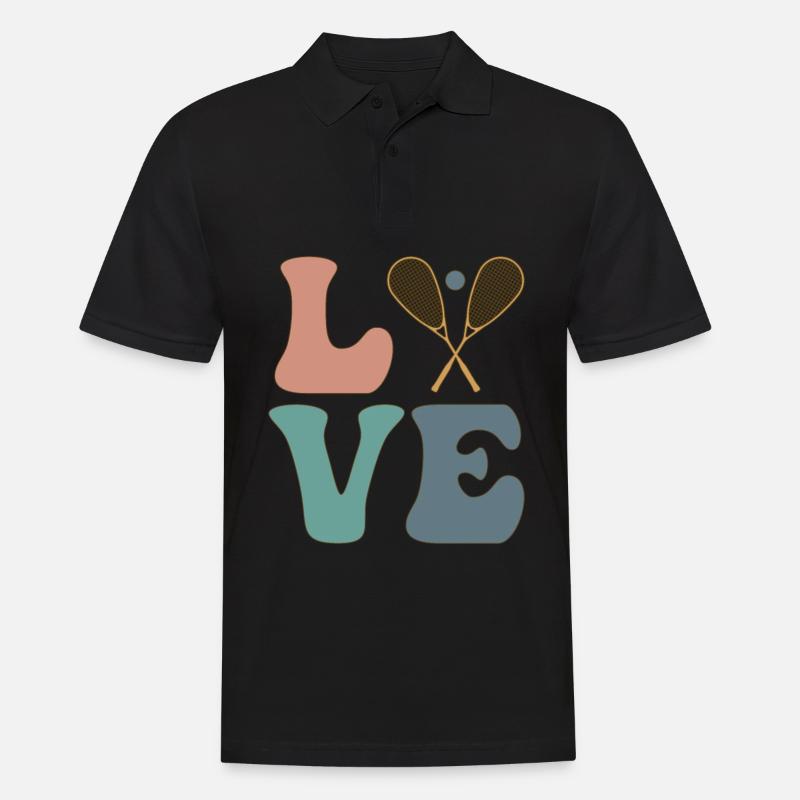 LOVE Squash Player Trainer - Männer Poloshirt - Schwarz