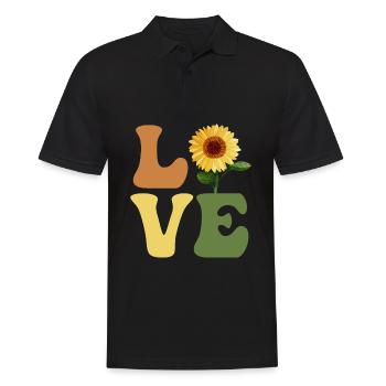 LOVE Sunflower Garden Gardening - Men's Polo Shirt - black - Front - Kai (181cm)