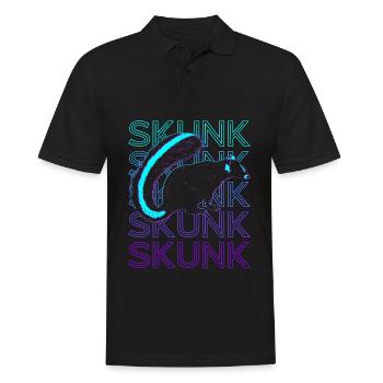 Stinktier Waschbär Retro - Männer Poloshirt - Schwarz - Vorne - Kai (181cm)