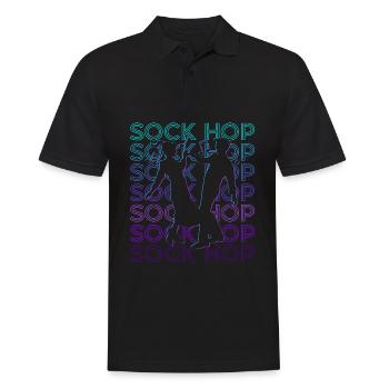 Sock Hop Tanz 50s Retro - Männer Poloshirt - Schwarz - Vorne - Kai (181cm)