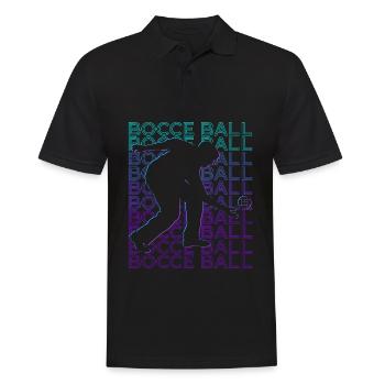 Boccia-Spieler Retro - Männer Poloshirt - Schwarz - Vorne - Kai (181cm)