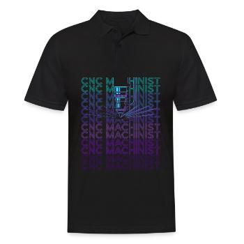 CNC Processor Machine Operator Retro - Men's Polo Shirt - black - Front - Kai (181cm)