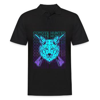 Coyote Hunting Coyote Hunter Retro - Men's Polo Shirt - black - Front - Kai (181cm)