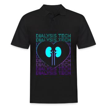 Dialyse-Techniker Dialyse-Techniker Retro-Hämodial - Männer Poloshirt - Schwarz - Vorne - Kai (181cm)