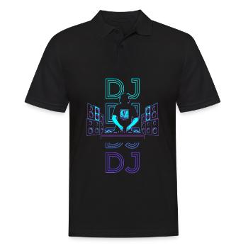 Disc Jockey Plattenspieler Retro - Männer Poloshirt - Schwarz - Vorne - Kai (181cm)