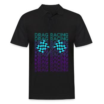 Drag Racing Drag Race Rennfahrer Retro - Männer Poloshirt - Schwarz - Vorne - Kai (181cm)