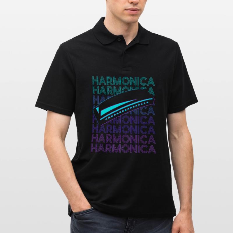Harmonica Player Harmonica Player Retro Men's Polo Shirt