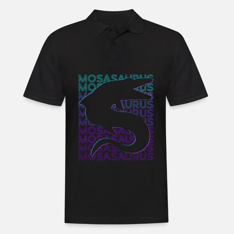 Mosasaurus Dinosaurier Retro - Männer Poloshirt - Schwarz
