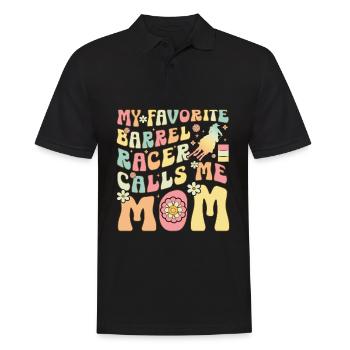Favori Barrel Racer Calls Me Mama Groovy Ba - Polo Homme - noir - Devant - Kai (181cm)