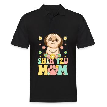 Shih Tzu Maman Amoureux des chiens Maman - Polo Homme - noir - Devant - Kai (181cm)