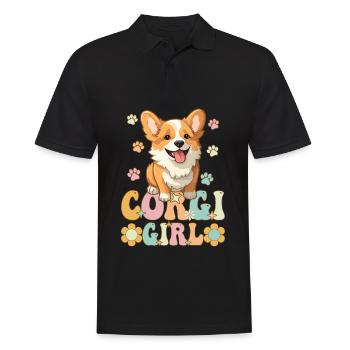 Corgi Girl Groovy Amoureux des chiens - Polo Homme - noir - Devant - Kai (181cm)