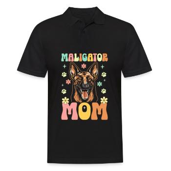Maligator Mama Groovy Belgian Malinois Mama - Männer Poloshirt - Schwarz - Vorne - Kai (181cm)