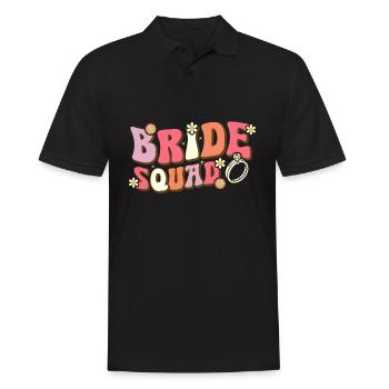 Bride Squad Groovy Brautparty Bachelorette Party - Männer Poloshirt - Schwarz - Vorne - Kai (181cm)