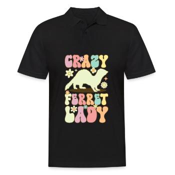 Crazy Ferret Lady Groovy Ferret Mom - Men's Polo Shirt - black - Front - Kai (181cm)