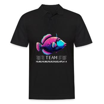Humuhumunukunukuapua'a Hawaiianischer Riff-Drücker - Männer Poloshirt - Schwarz - Vorne - Kai (181cm)